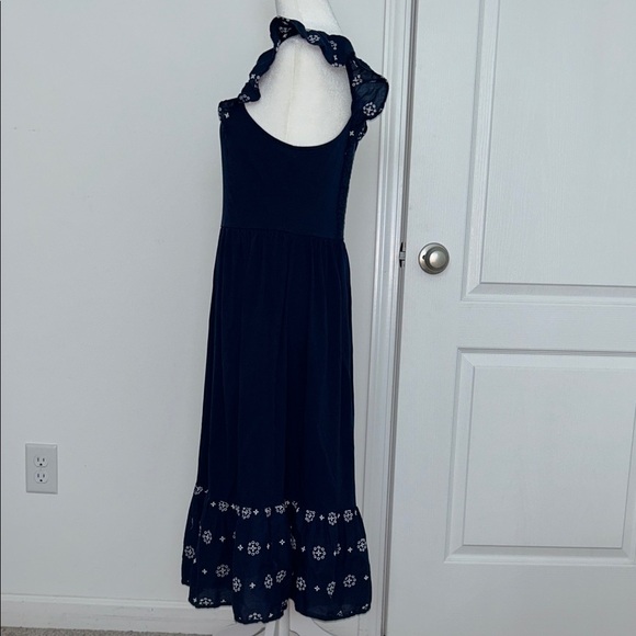 J.Crew Eyelet Knit Midi Dress Navy Blue, Size Small - Picture 5 of 11
